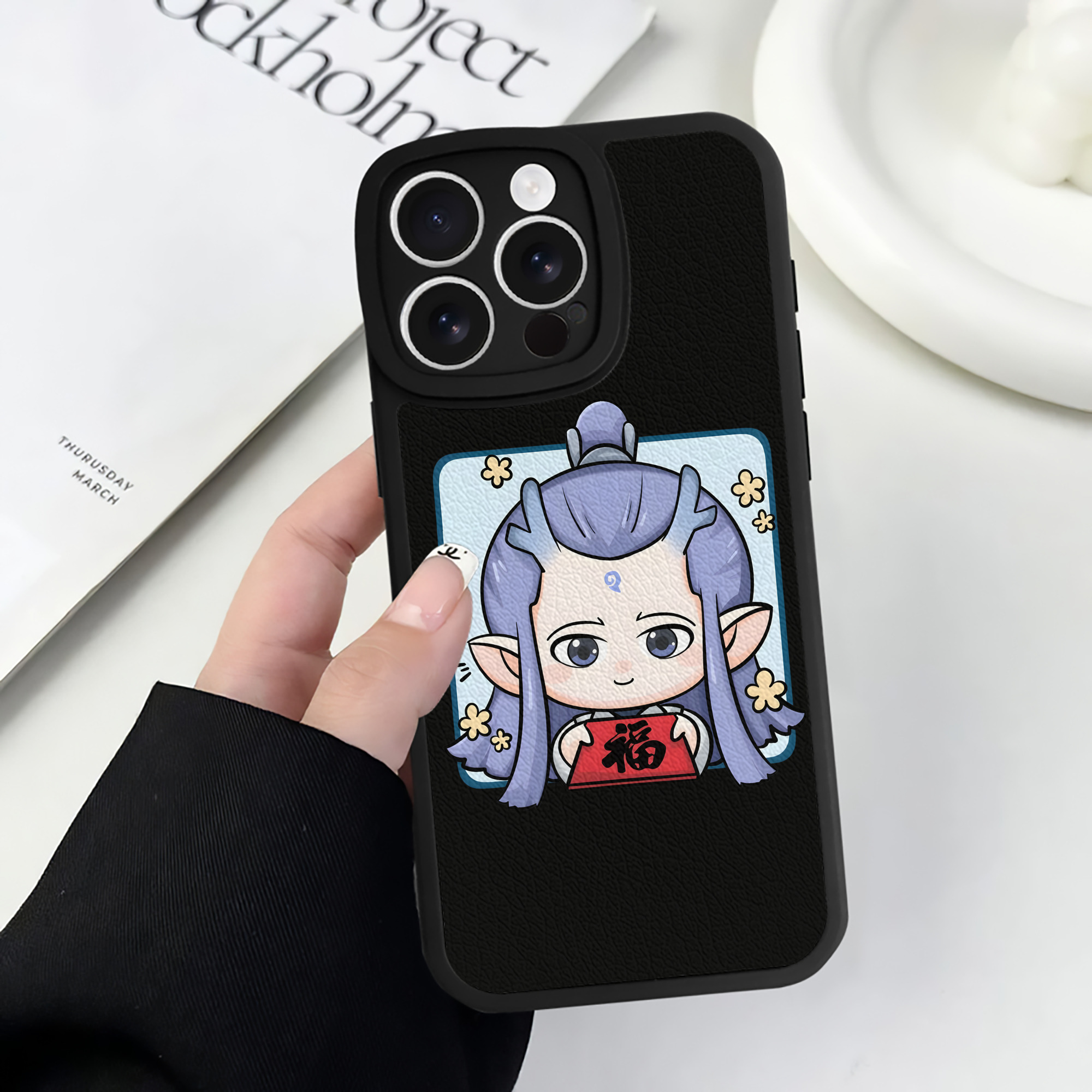 （画像用） Ne Zha 2 ナタ 魔童の大暴れ 【iPhone 16シリーズ対応】シリコンスマホケース（レザー調） 材質：シリコン